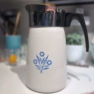 Corningware 10-Cup Blue Cornflower Coffee Percolator